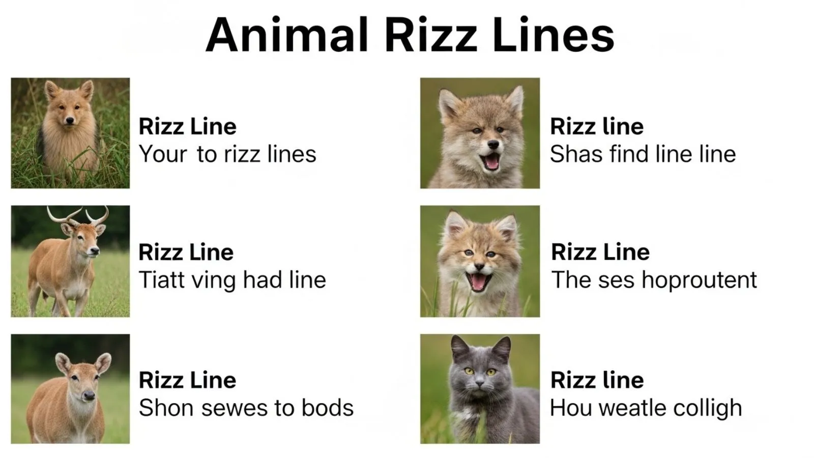 Animal Rizz Lines