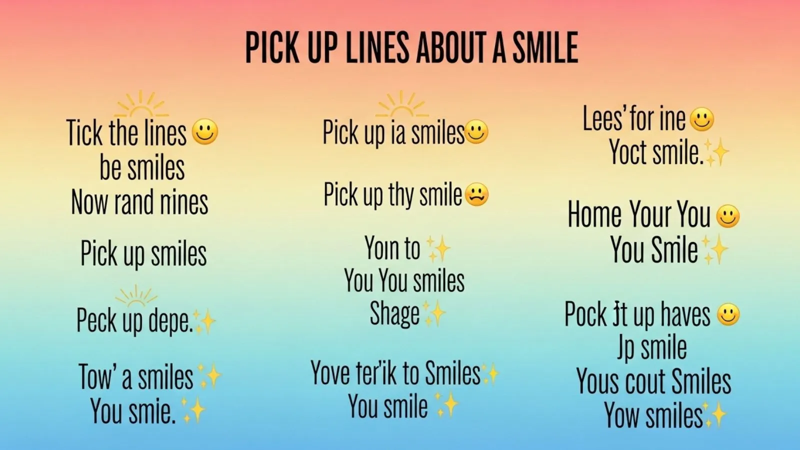Pick Up Lines About Smile