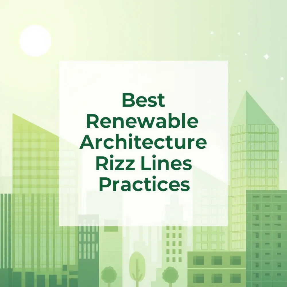 Best Renewable Architecture Rizz Lines Practices