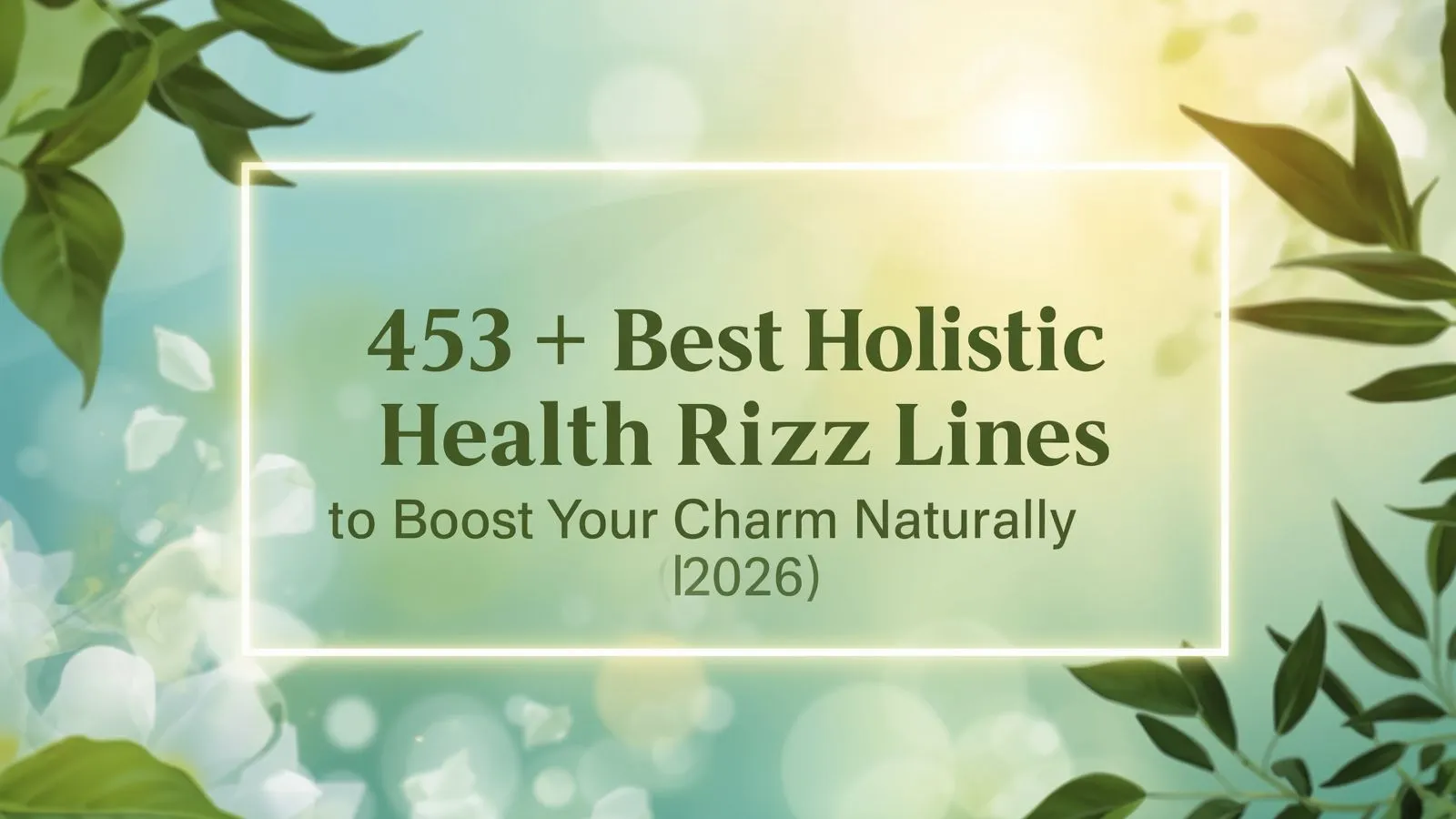 Holistic Health Rizz Lines