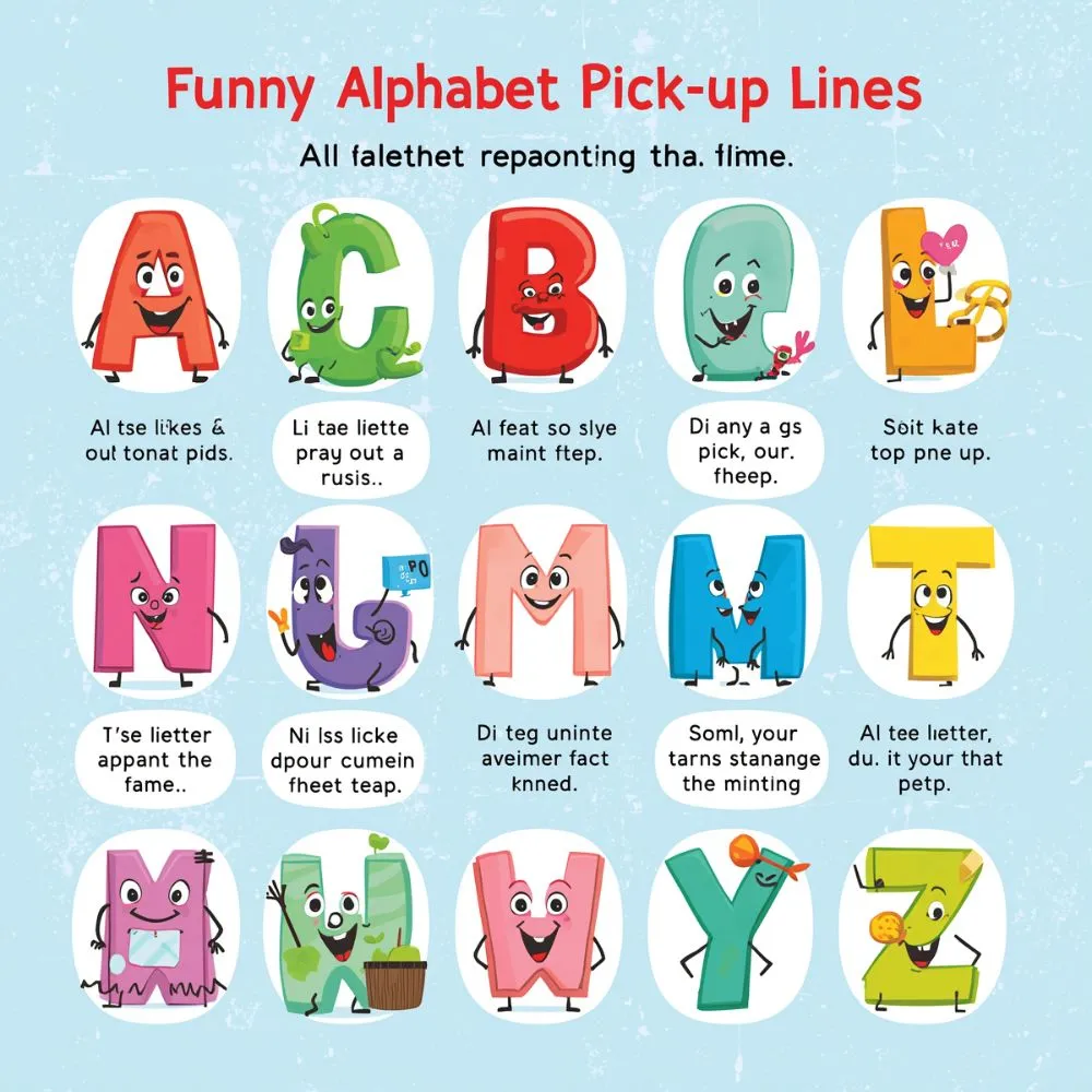 Funny Alphabet Pick Up Line Examples